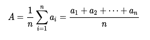 the arithmetic mean is the sum of a collection of numbers divided by the count of numbers in the collection.